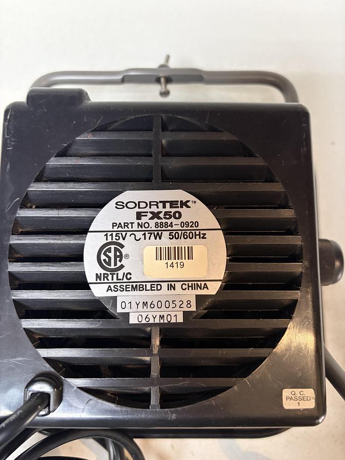 Used SODRTEK FX50 Fume Exhauster Static Safe Fan Bench Top Soldering Smoke Absorber  GHC-53