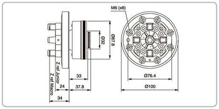 Used System 3R OEM 3R-SP19047 Pneumatic Chuck MacroCombi GH108