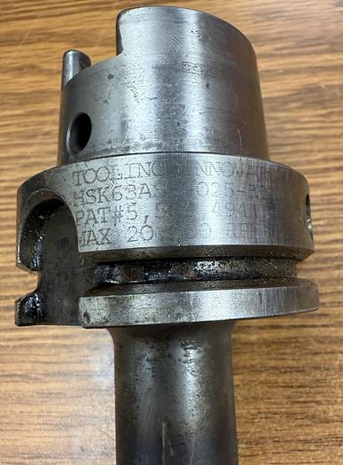 Used TOOLING INNOVATIONS HSK63ASF-025-590 SHRINK FIT TOOL HOLDER GHA-GS48 