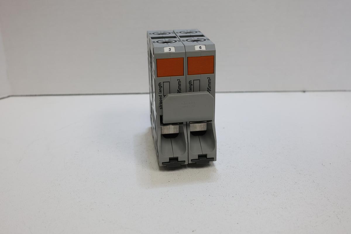 Used WAGO 285 Double Power Terminal Block 35mm²-95mm² DIN Rail Mount GHC-07
