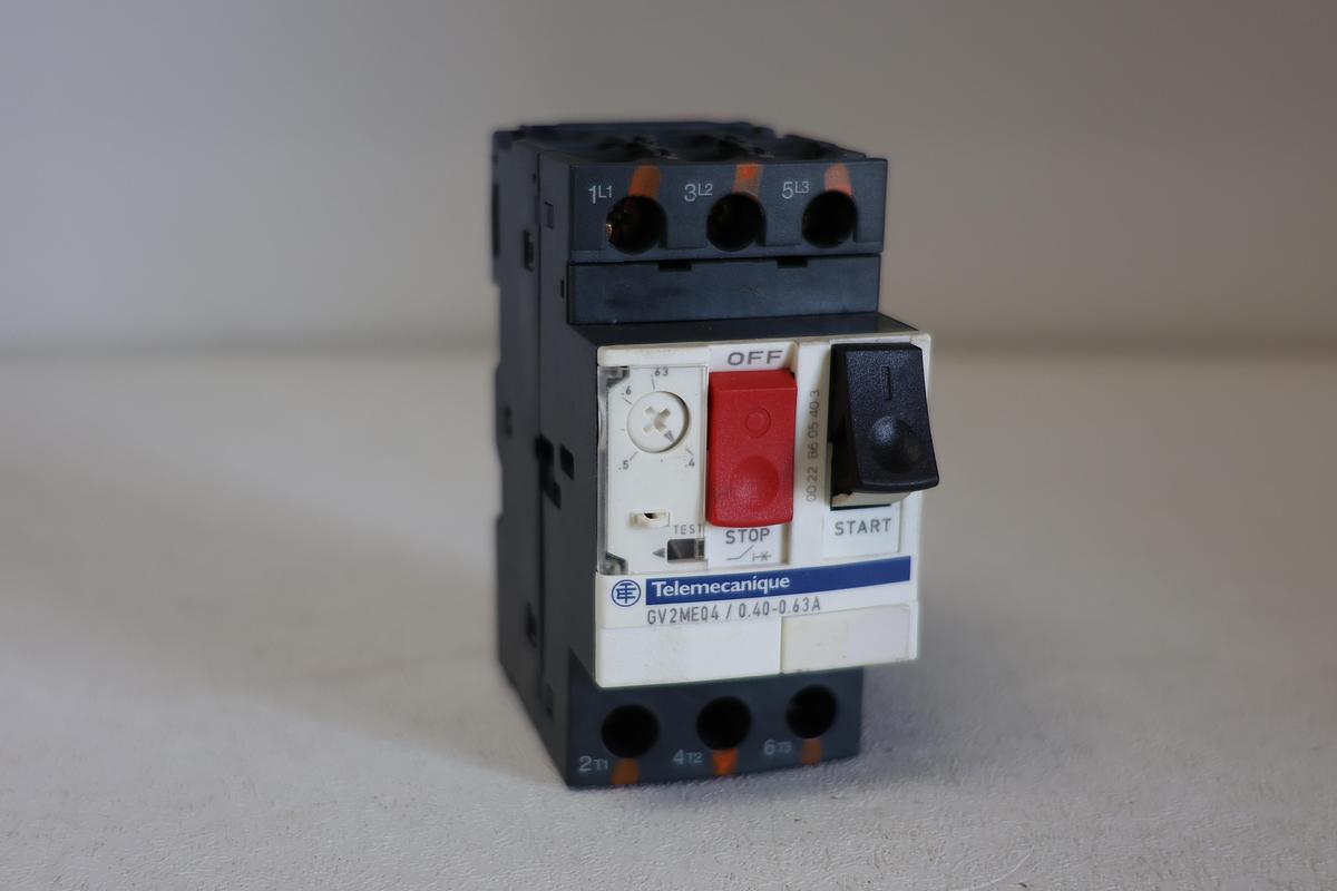 Used Telemecanique GV2-ME04 Motor Circuit Breaker / Manual Motor Starter – 0.4–0.63A GHC-16