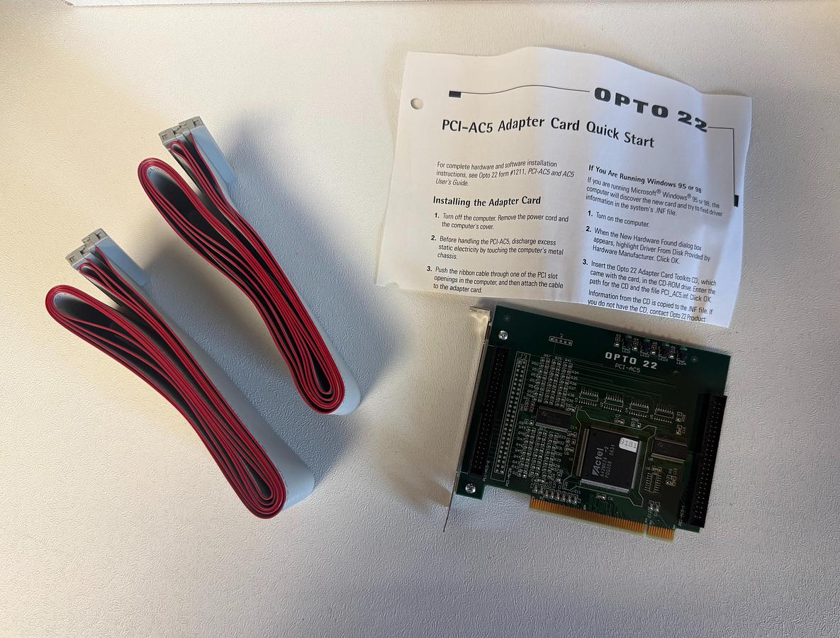Used New In Box; Opto 22 PCI-AC5 Interface Card 6' Cable GHC-27