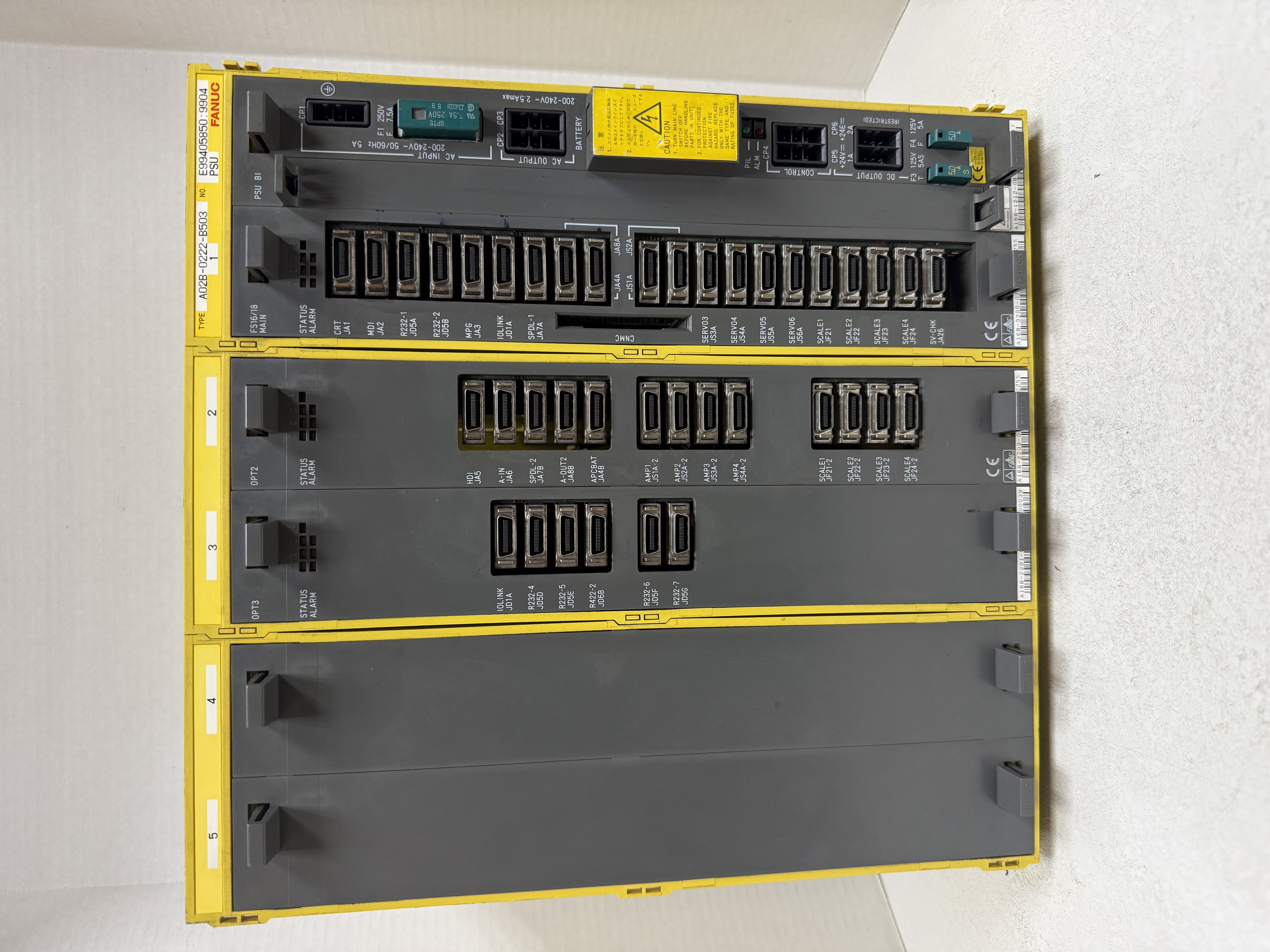 Used Fanuc Backplane w/4 Interface Boards - see desc for #'s - GHB-39