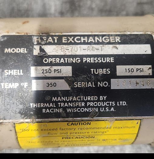 Used Thermal Transfer Heat Exchanger B-701-A4-T Used - GHB-51