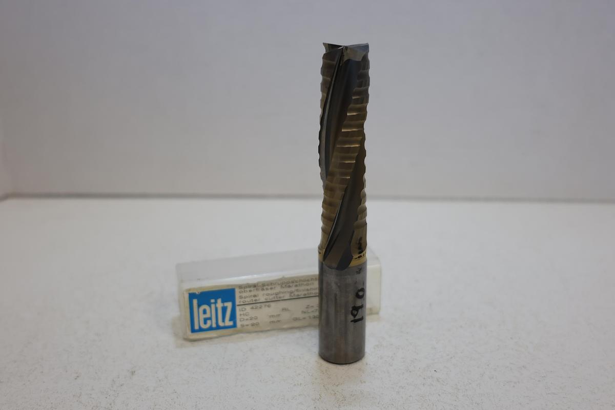 Used Leitz Spiral Rough/Finish Router Bit 20mm Shank 19mm Resharpened 130mm OAL