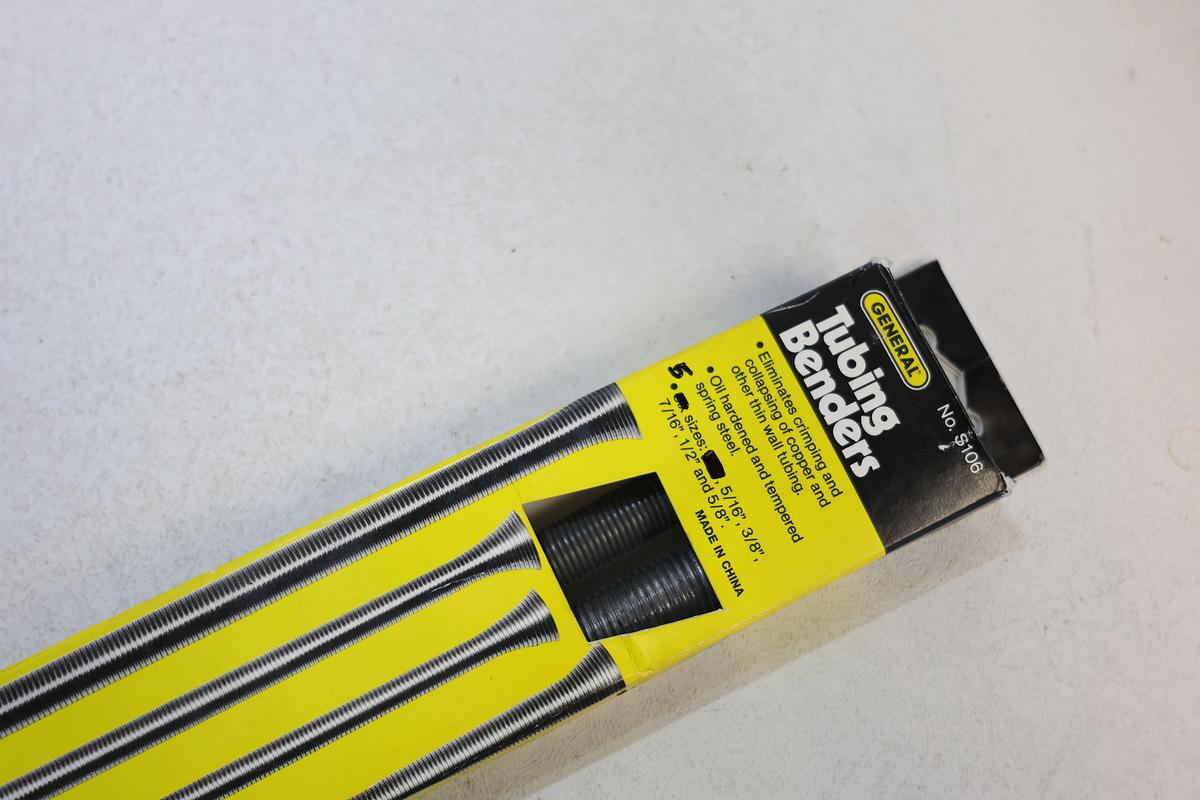 General No. S106 Tubing Benders Set 5 Sizes 3/8-7/16-1/2-5/8-3/4 New