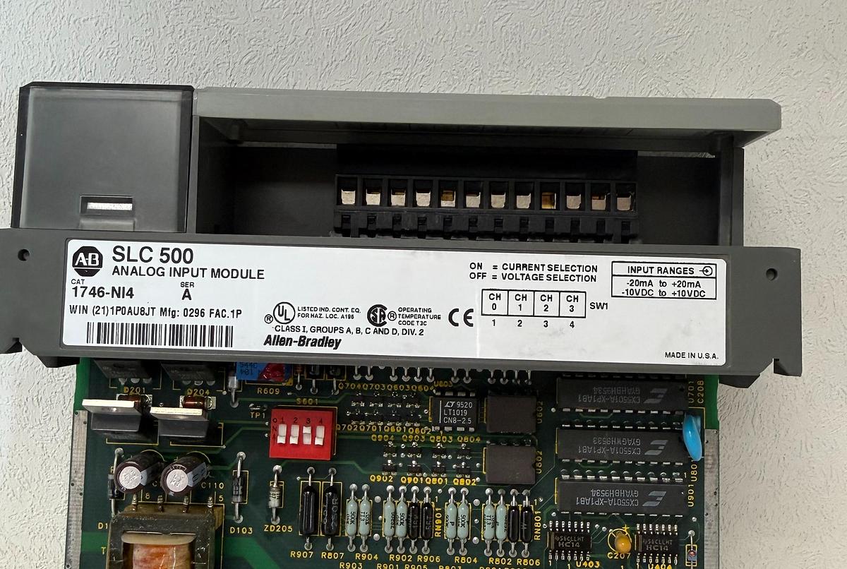 Used Allen Bradley SLC 500 1746-NI4 Ser A Analog Input Module GHA-185