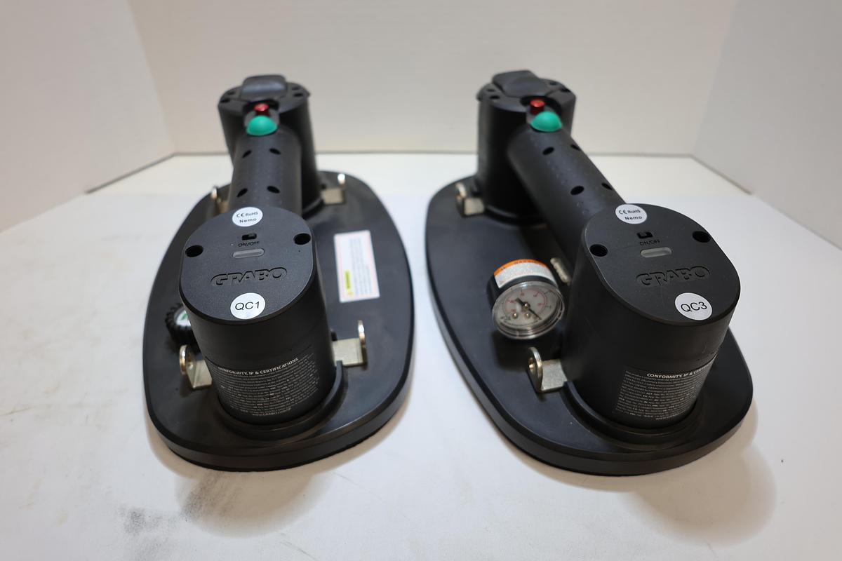 Used GRABO Cordless Electric Vacuum Lifter Suction Cups Lot of 2 Tested Working