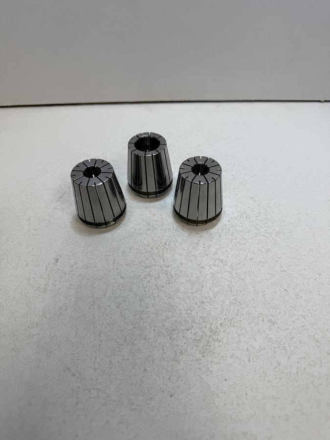 Used Techniks ER40 Collet Lot of 3 (2) 1/2" & (1) 8-7mm Precision Collets CNC Tooling