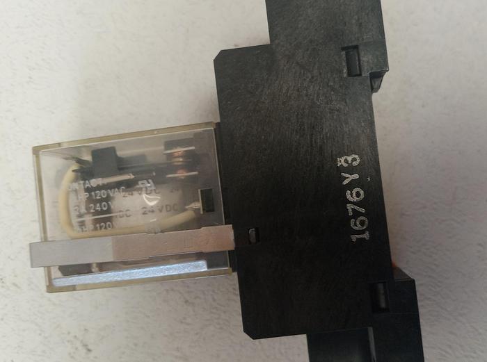 Used Omron LY2N DC Relay 8 Pin, PYC-A1 Base 20/240VAC 2-M4X12 GH