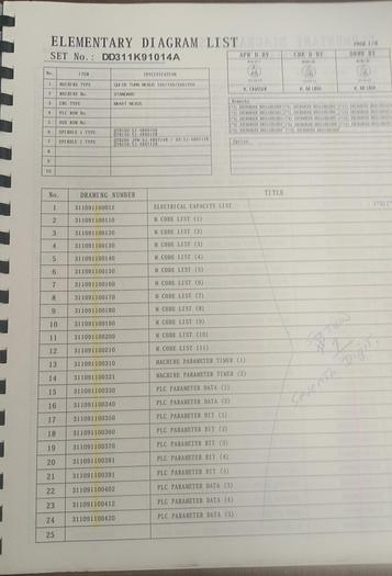 Used Mazak Electrical Circuit Diagrams Manual No. DD311K91014A - GHGC-D11