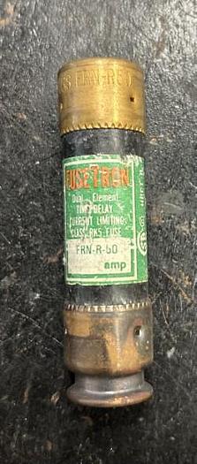 Used FuseTron FRN-R-50 50 Amp Dual Element Time-Delay Fuse 250 Volt - GHB-63-D14