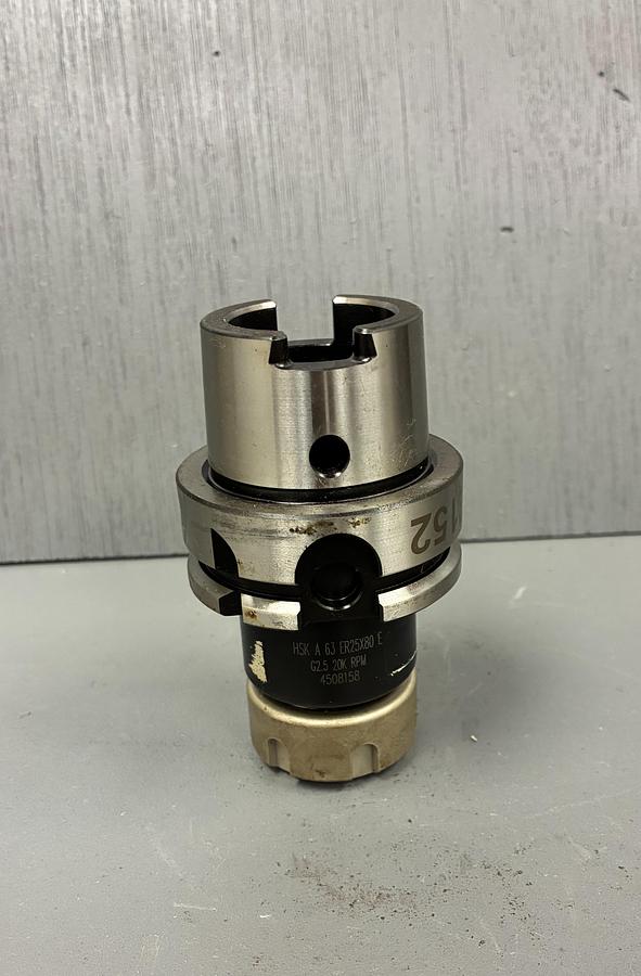 Used HSK A63 ER 25X80E G2.5 20K RPM Collet Chuck Tool Holder HSKA63