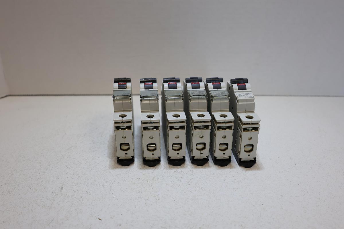 Used  AEG Elfa EP61 B6 Miniature Circuit Breaker 6A 1-Pole Lot of 6 DIN Rail