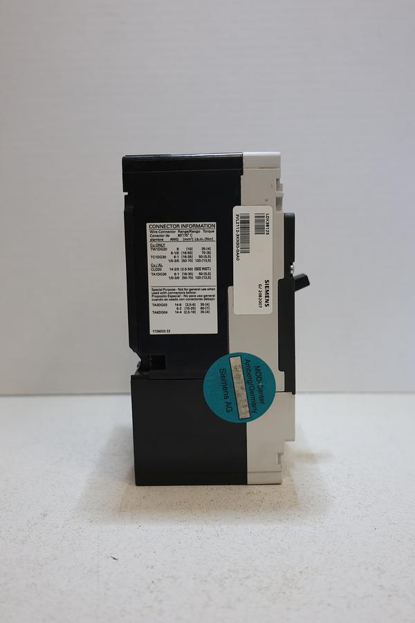 Used Siemens LDX3B125 LDGA 125A 3 Pole Circuit Breaker 600V MCCB