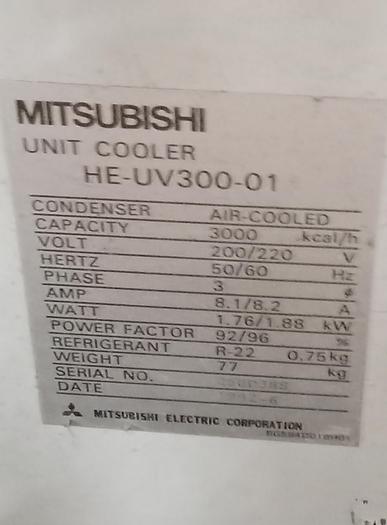 Used Mitsubishi Unit Cooler HE-UV300-01, 50/60hz, 200/220v - GHA-24