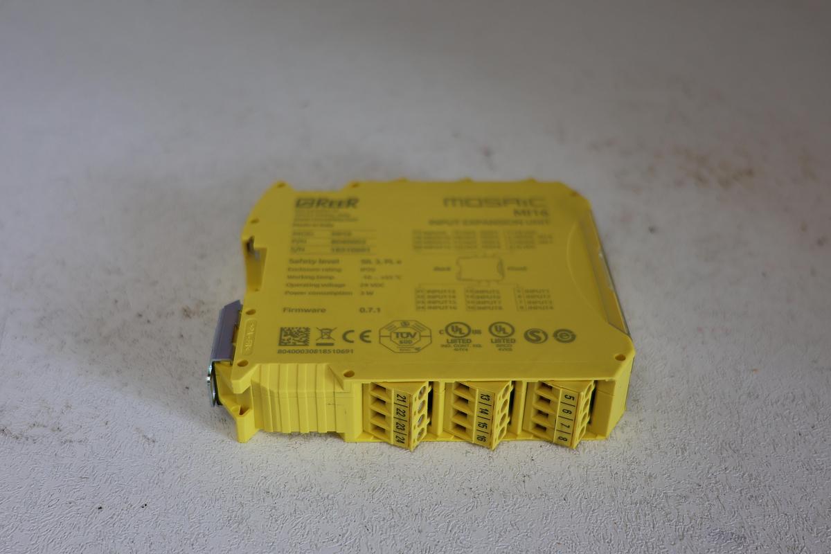 Used REER Mosaic MI16 Digital Input Expansion Unit – P/N 8040003 – 16 Inputs – Safety Module GHA-54