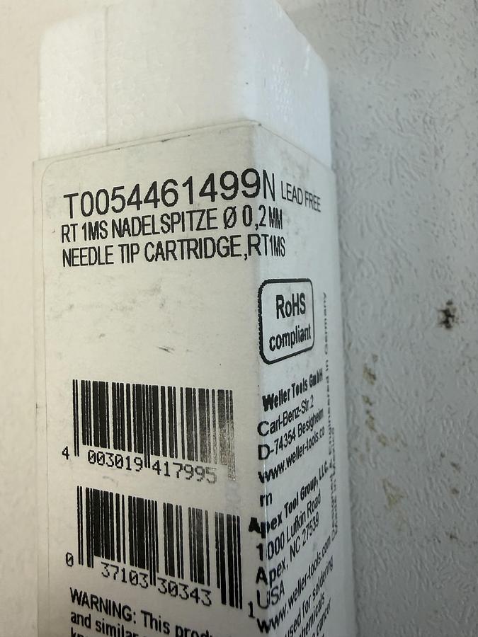 Used Weller Needle Tip Cartridge RT1MS  0.2mm