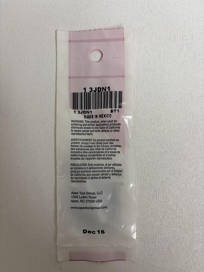 Used Weller ST1 Screwdriver Tip 0.06" / 1.6mm