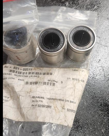 Used 3x LM16UU-OP 16x28x37mm Open Linear Ball Bearings - GHGC-D20