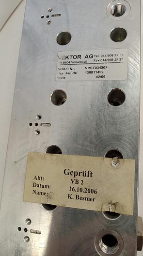 Used Vektor Ag VPST034509 Manifold Block GH503