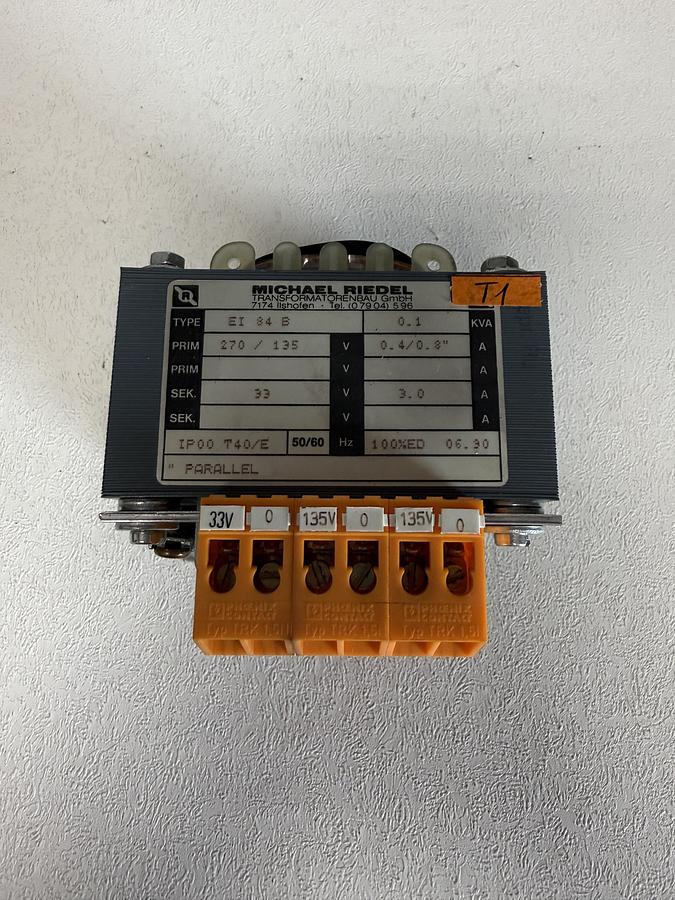 Used Michael Riedel EI 84 B Transformer 50/60Hz IP00 T40/E GHC-31