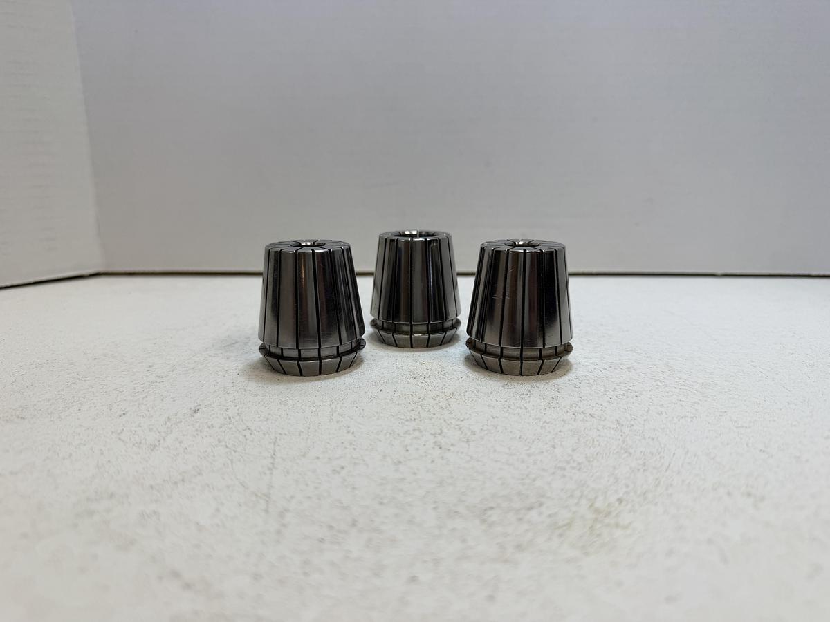 Used Techniks ER40 Collet Lot of 3 (2) 1/2" & (1) 8-7mm Precision Collets CNC Tooling