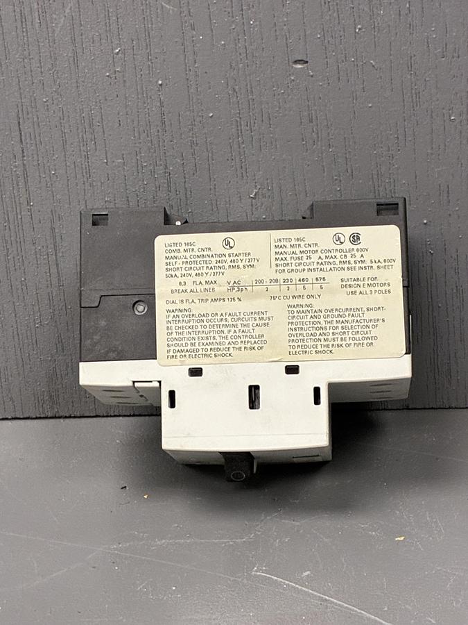 Used Siemens 3RV1011-1GA10 Motor Protection Circuit Breaker – 3RV10 Series
