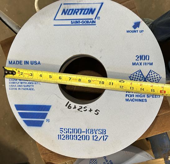 Used Norton 16"X2.5"X5" Grinding Wheel -