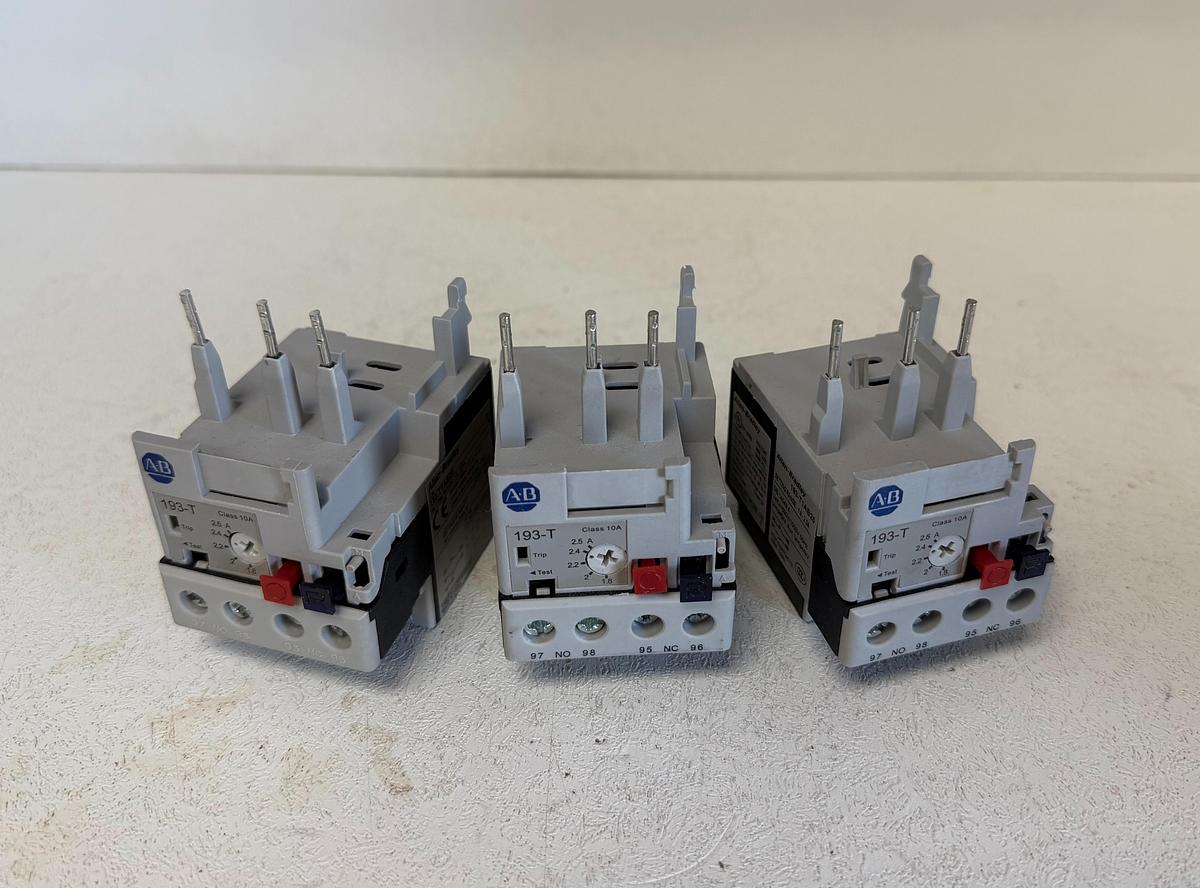 Used (Lot of 3) Allen-Bradley 193-T1AB25 Overload Relay 1.8–2.5A Ser A GHA-184 