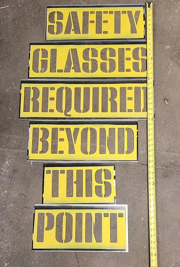 Used Industrial Safety Glasses Required Metal Stencils - Lot of 6 - GHB-71