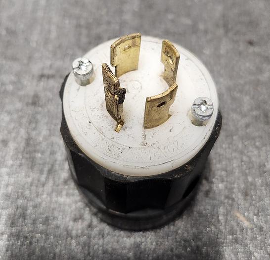 Used Leviton H.D. Locking Plug Black/White 20A 125/250V L14-20P - GHA-125