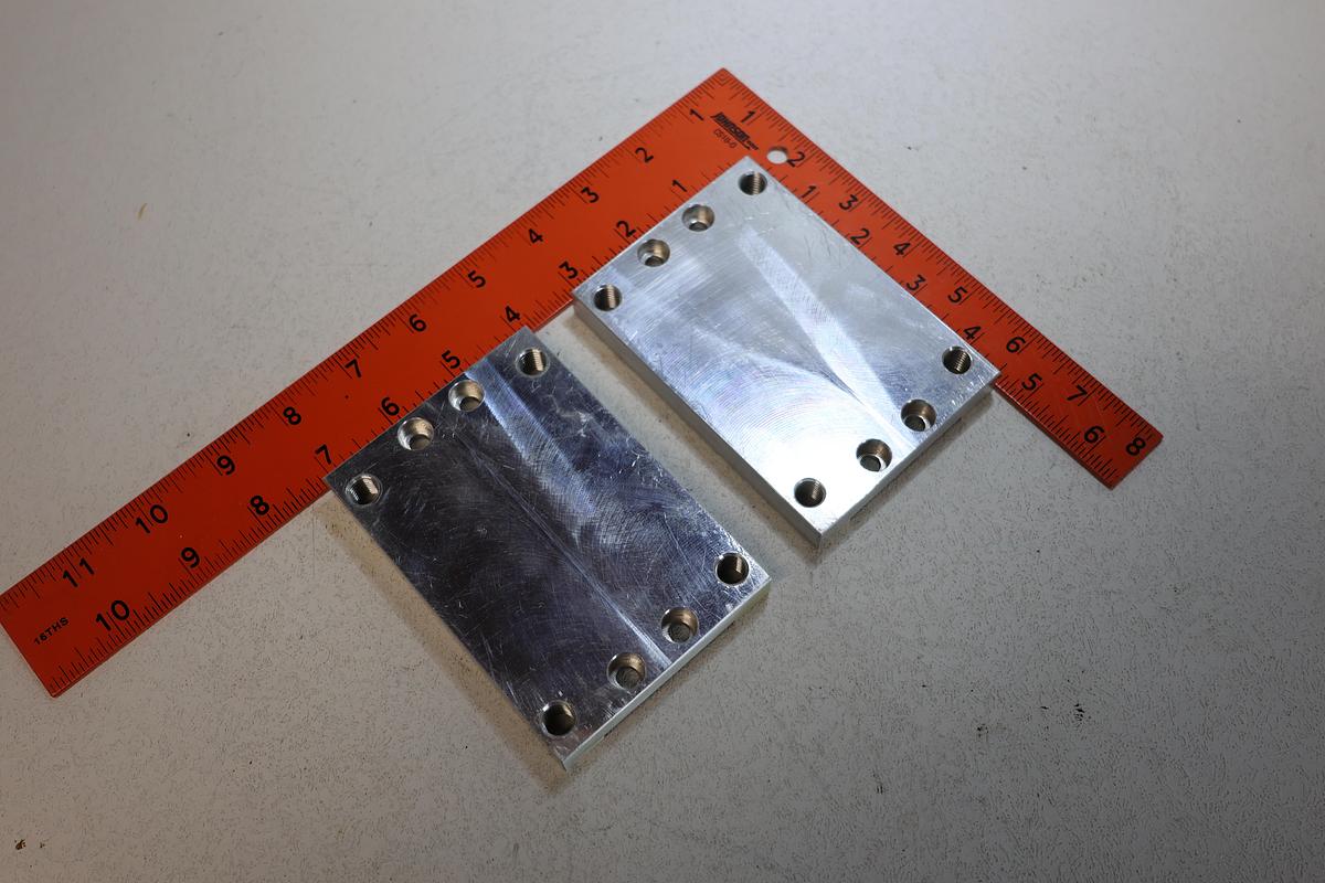 Used Lot of 2 Aluminum Cylinder Mounting Plates 1/2" Thick Linear Motion SMC Metal Work GHA-186