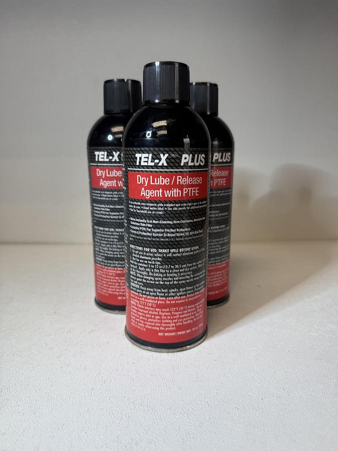 Used Pack of 3 Tel-X Plus Dry Lube/Release Agent with PTFE 10oz GHA-8