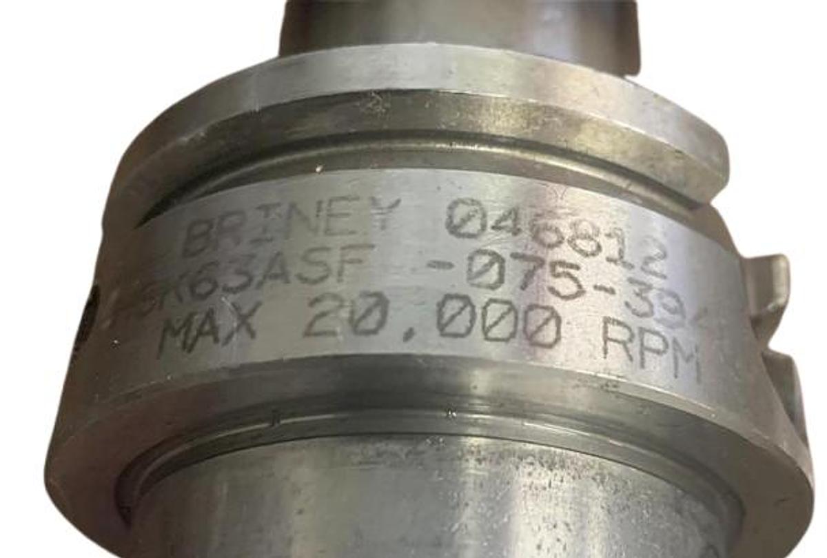 Used Briney HSK63ASF-075-394 Shrink Fit Tool Holder