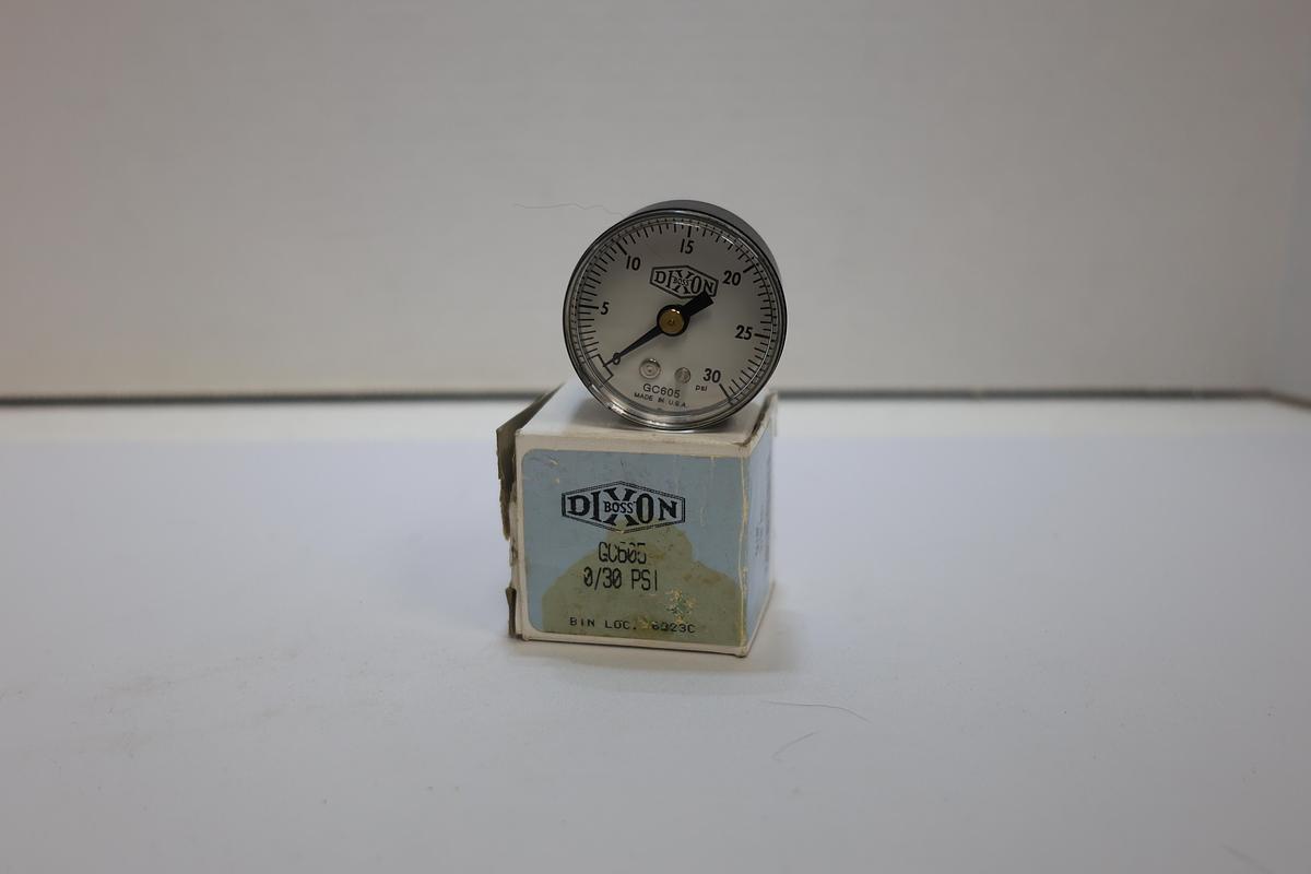 Dixon GC605 Pressure Gauge 0-30 PSI Made in USA NOS Industrial Gauge