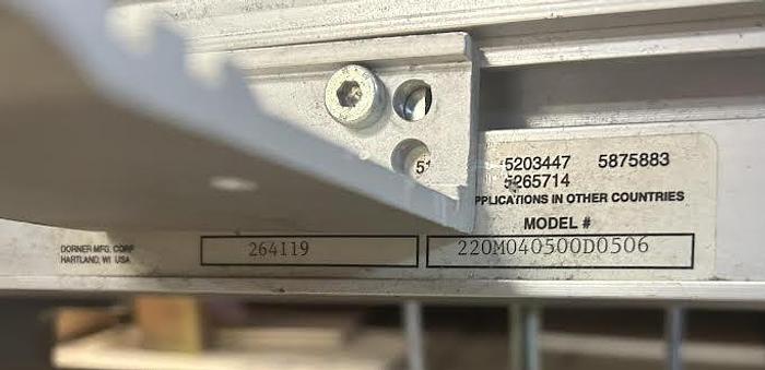 Used Dorner 220M040-500D0506 2200 Series Flat Belt Conveyor 3.75" X 60" - GHC-1