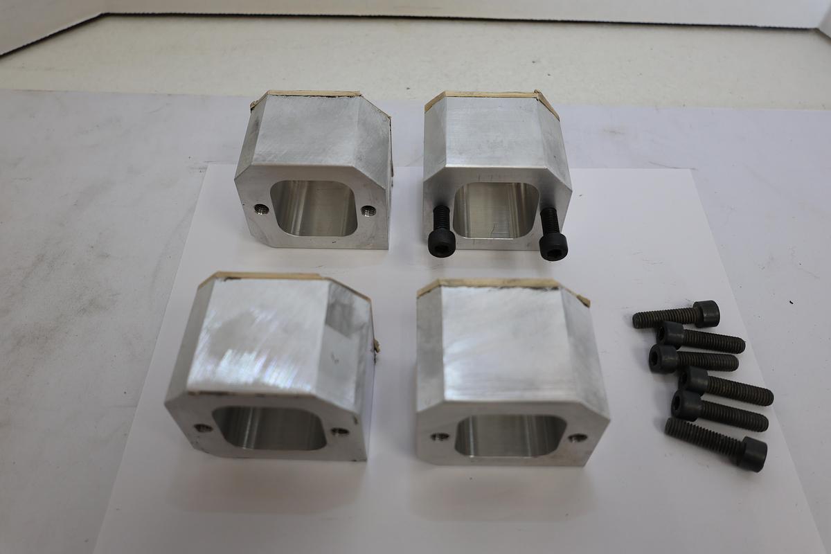 Used Lot of 4 Precision Aluminum Clamp Blocks Fixture Mounts Machined Industrial