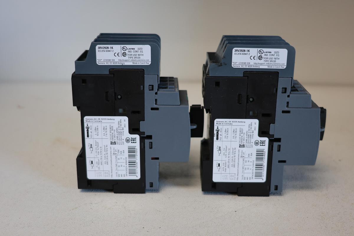 Used (Lot of 2) Siemens 3RV2021-4BA10 Circuit Breaker Class 10 Motor Protection GHA-161