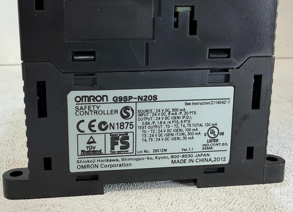 Used Omron STi G9SP-N20S Safety Controller 24VDC 500mA GHA-185