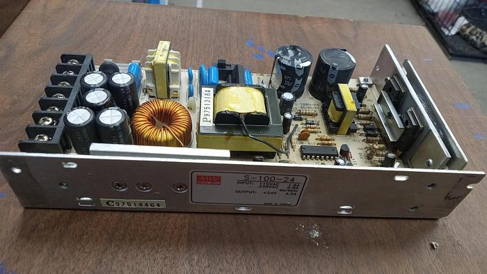 Used USED MEAN WELL POWER SUPPLY S-100-24 AC MW - GHC-1-(A2)