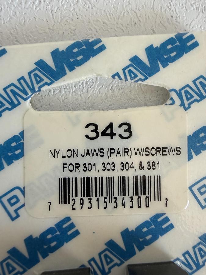Used PANAVISE 343 NYLON JAWS FOR 301, 303,304, and 381