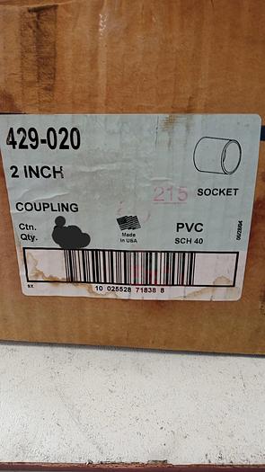 Used LOT OF 12 SCH 40 2" PVC Coupling 429-020 Slip Socket GH