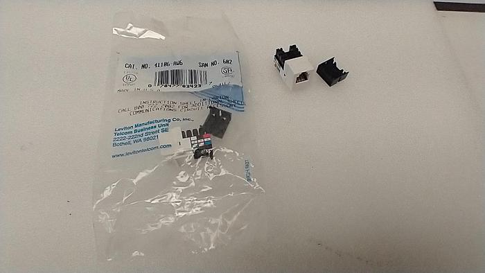 Leviton Conductor Phone Jack Tooless keystone. 41106-RW6 White NEW Lot-of-15 GH509
