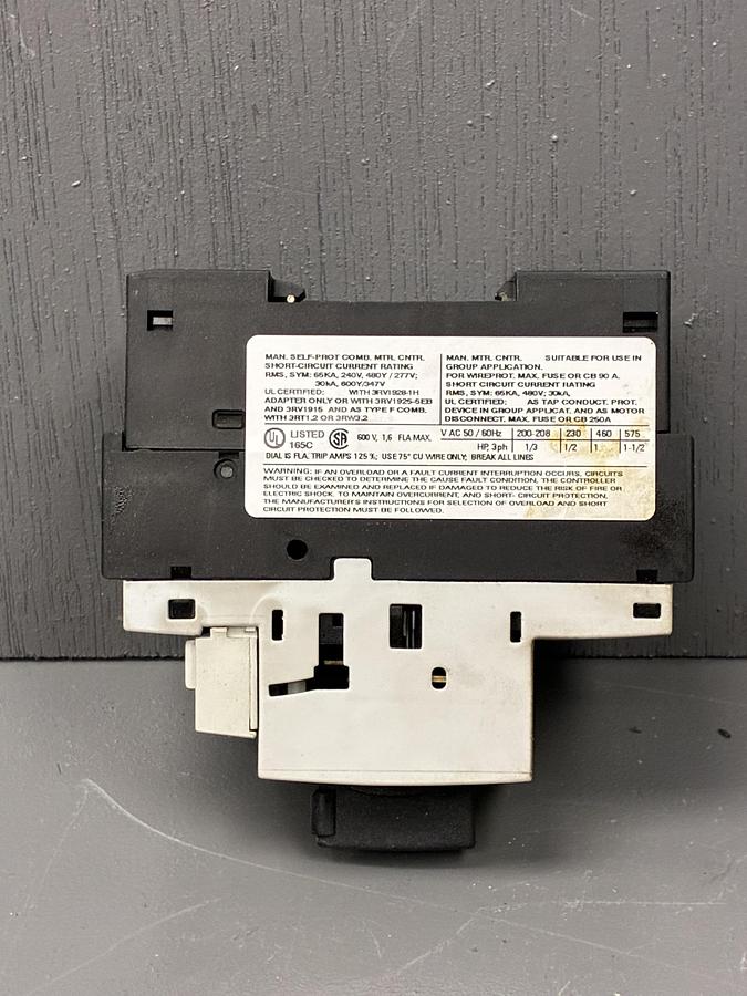 Used Siemens 3RV1021-1AA10 Motor Protection Circuit Breaker GHA-160