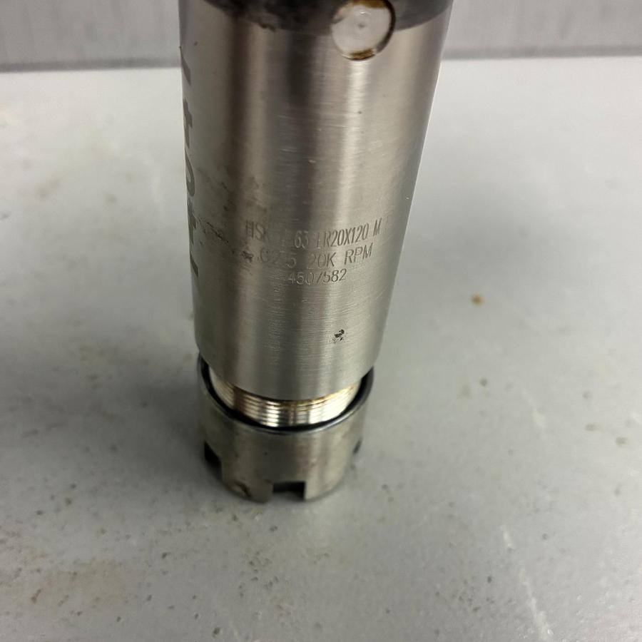 Used  HSK A63 ER ER20X120 M E G2.5 20K RPM Collet Chuck Tool Holder HSKA63 GHC-6