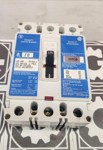 Used Westinghouse Series C FD314L Circuit Breaker - GHB-69-A2