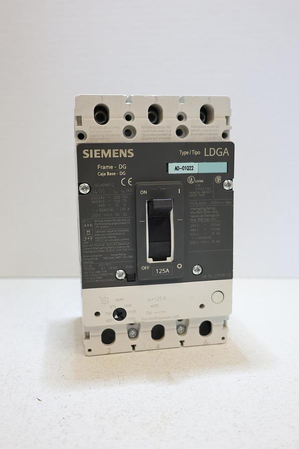 Used Siemens LDX3B125 LDGA 125A 3 Pole Circuit Breaker 600V MCCB