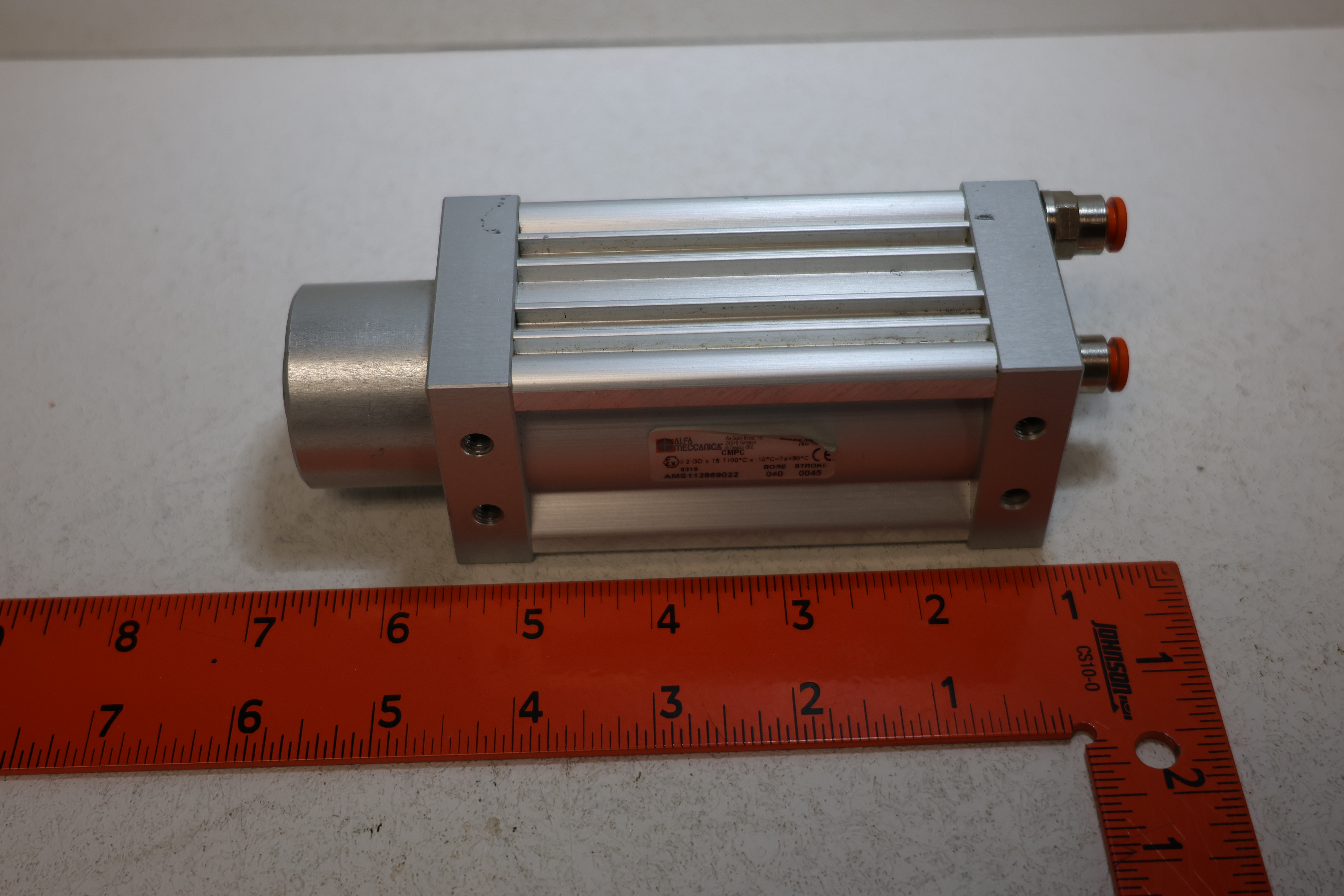 Used Compact Pneumatic Cylinder 40mm Bore 45mm Stroke Alfa Meccanica SMC Type GHA-186