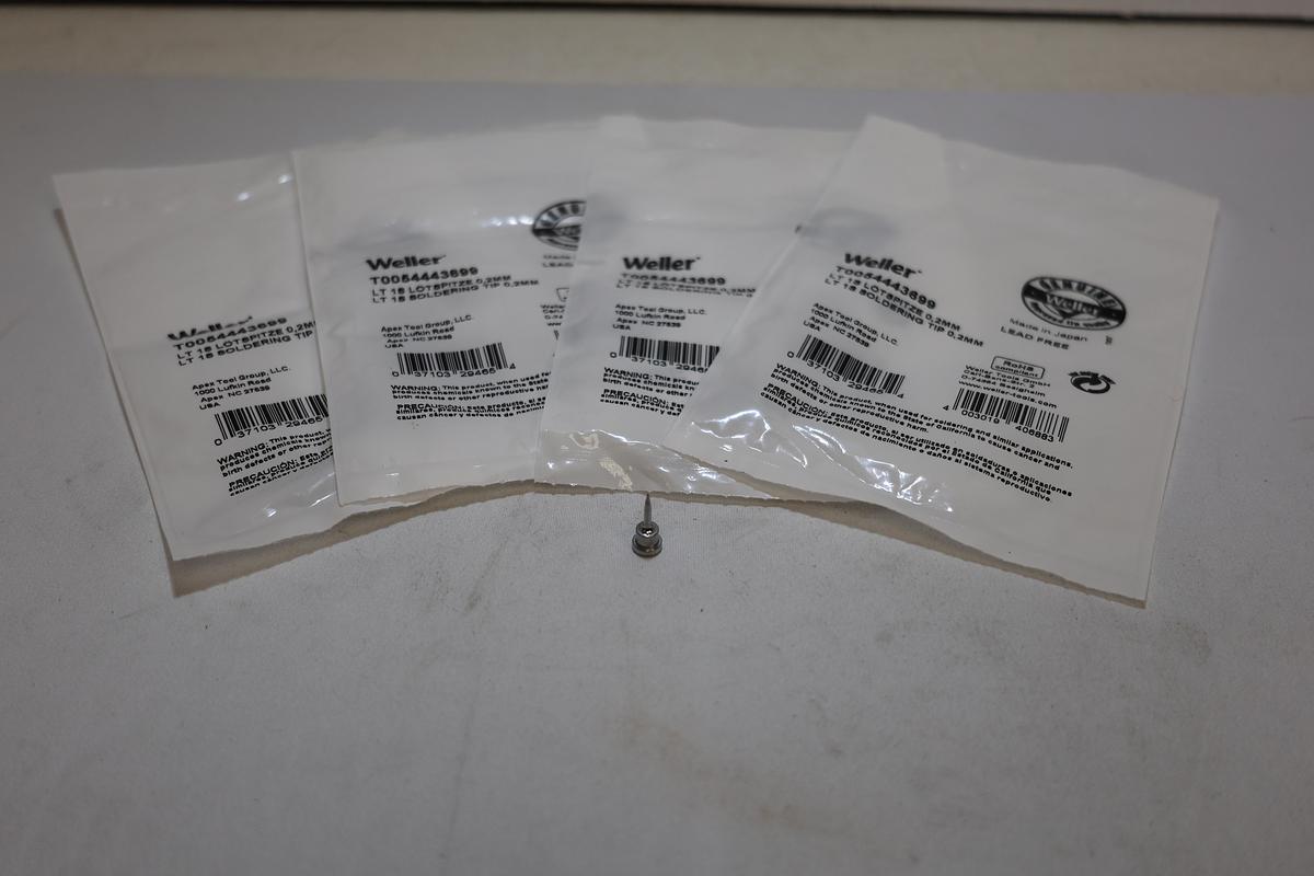 Lot of 5 Genuine Weller LT1S T0054443699 0.2mm Soldering Tips New Sealed